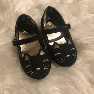 Gymboree black kitty cat shoes